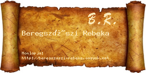 Beregszászi Rebeka névjegykártya